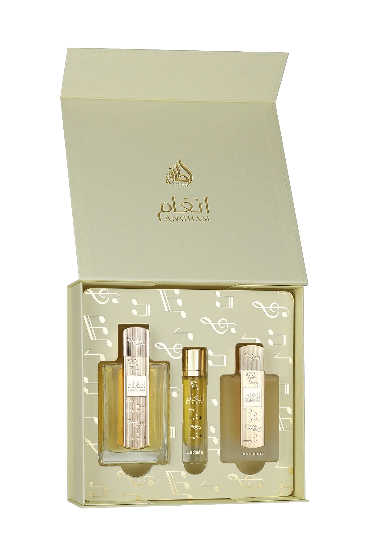 Lattafa Angham Gift Set 100 Ml + 12 Ml + 50 Ml Hairmist Kadın Set - 1