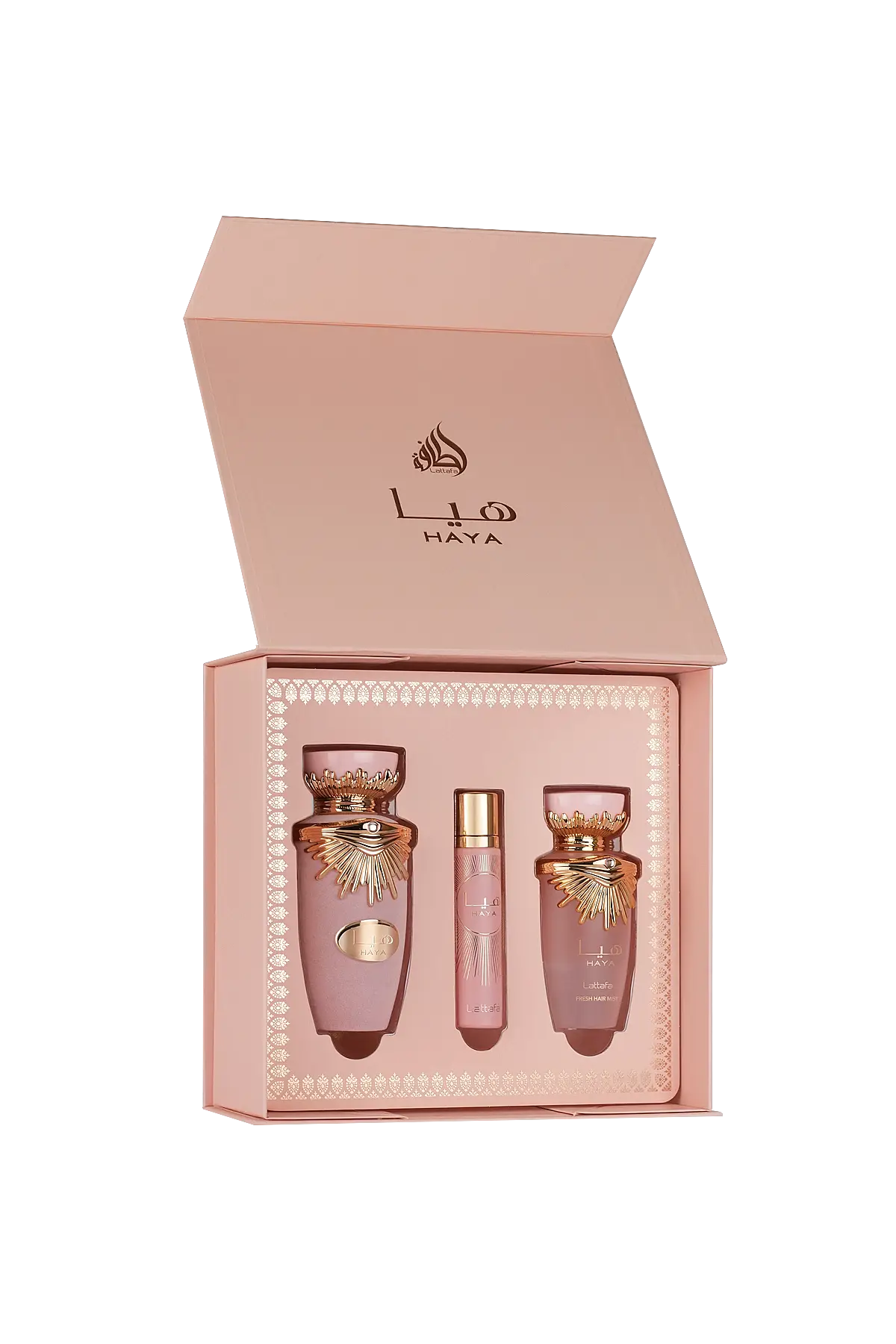 Lattafa Haya Gift Set 100 Ml + 12 Ml + 50 Ml Hairmist Kadın Set - 1