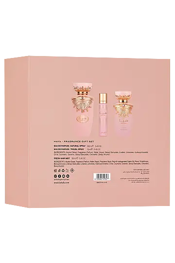 Lattafa Haya Gift Set 100 Ml + 12 Ml + 50 Ml Hairmist Kadın Set - 3
