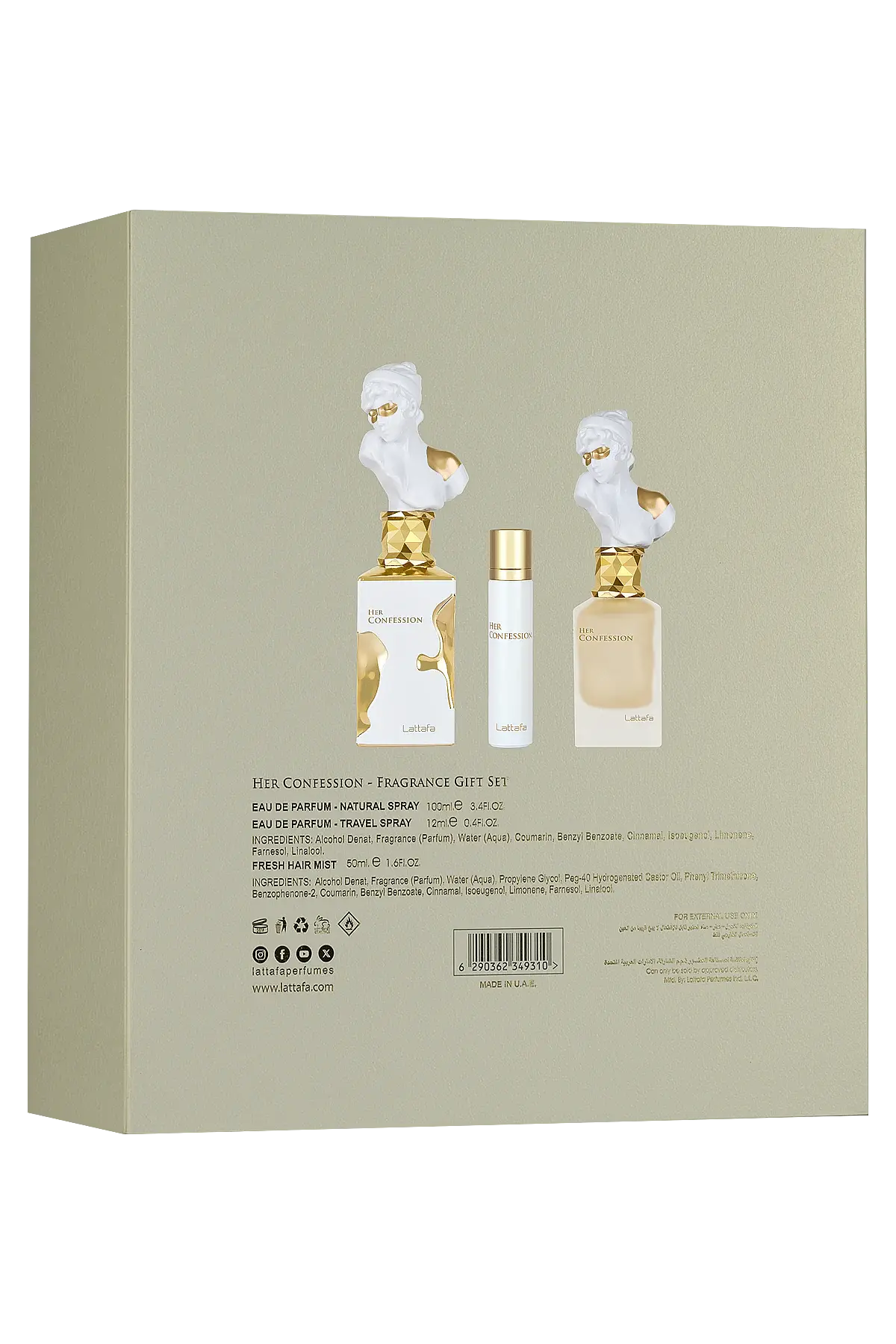Lattafa Her Confession Gift Set 100 Ml + 12 Ml + 50 Ml Hairmist Kadın Set - 3