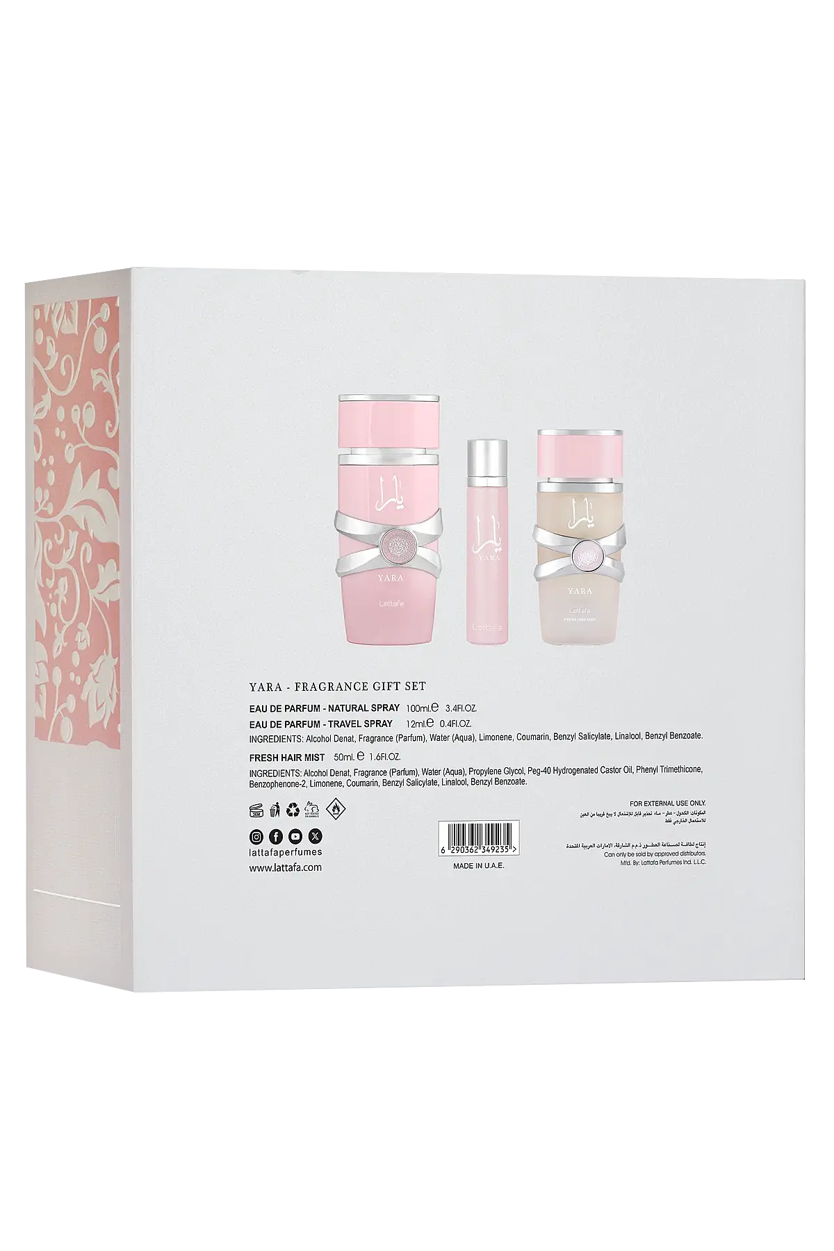 Lattafa Yara Gift Set 100 Ml + 12 Ml + 50 Ml Hairmist Kadın Set - 3